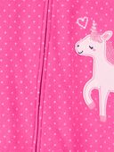 Pink - Toddler 1-Piece Unicorn Fleece Footless Pajamas, Selected