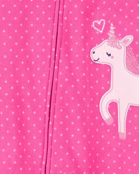  Product image 2 of Toddler 1-Piece Unicorn Fleece Footless Pajamas