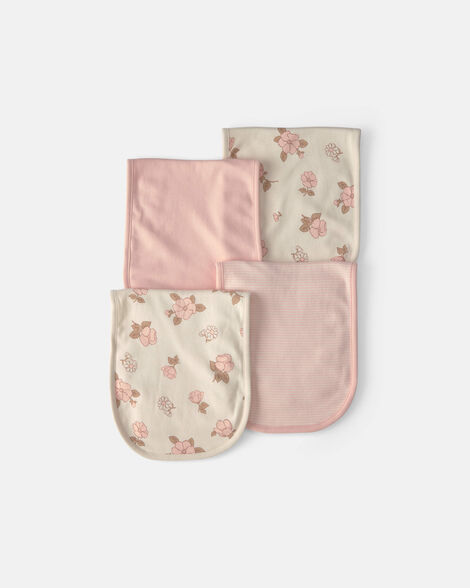 baby girl 4-pack floral burp cloths
