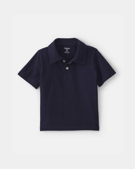 Toddler Boy Uniform Piqué Polo Shirt - Navy