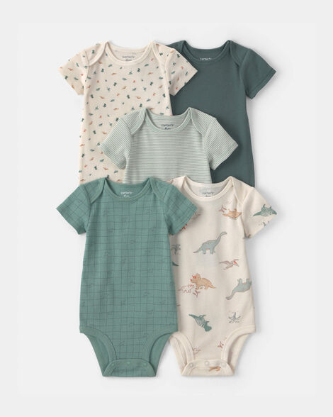 baby boy 5-pack dinosaur multipack bodysuits