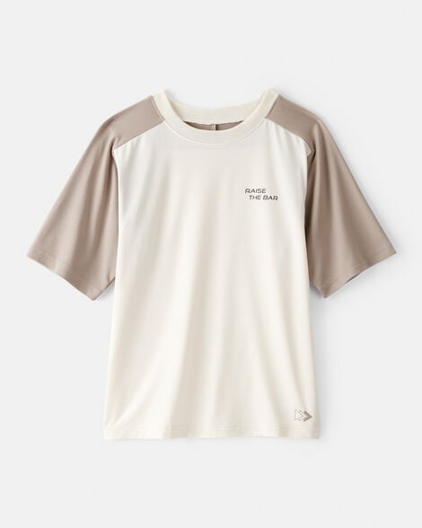 boys active short-sleeve graphic tee - ivory/tan