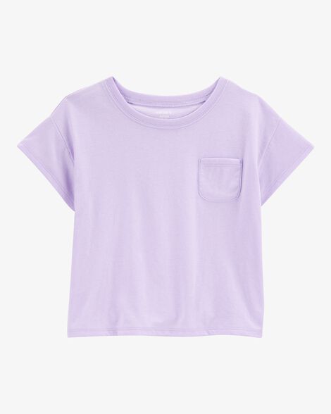 Product image 1 of Kid Solid Short-Sleeve Fashion Top - Purple