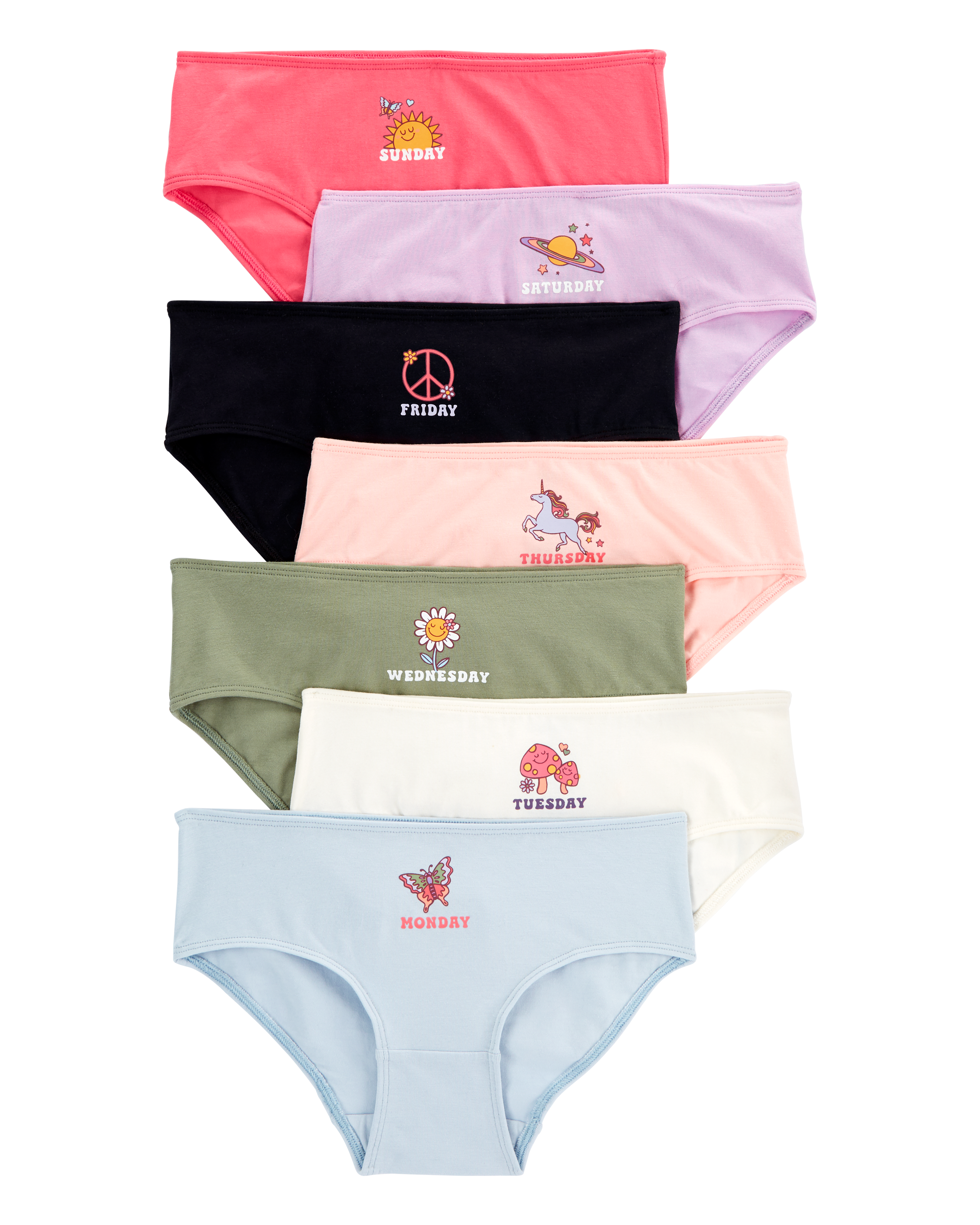 Kid 7-Pack Day of the Week Hipster Stretch Cotton Underwear