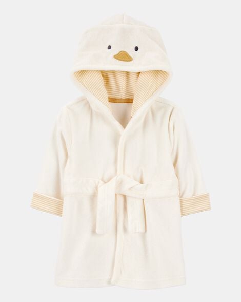 baby chick hooded terry robe - ivory