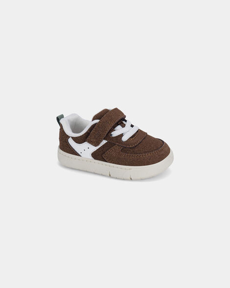 baby boy every step® first walker sneakers - brown