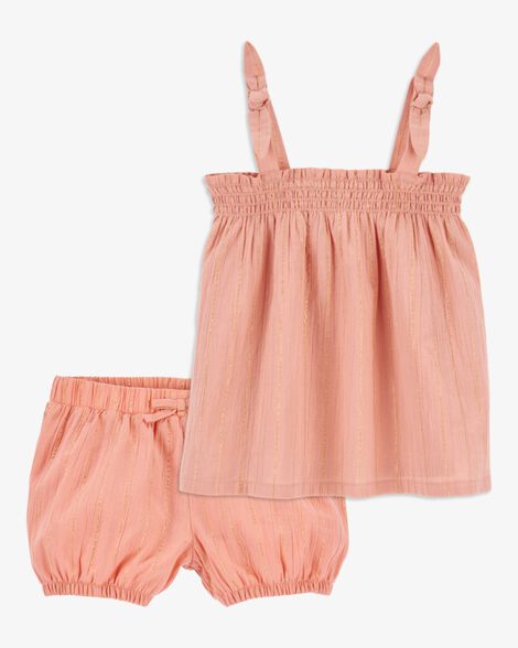  Product image 1 of Toddler 2-Piece Boho Chic Gauze Tank & Pull-On Woven Shorts Set - Orange
