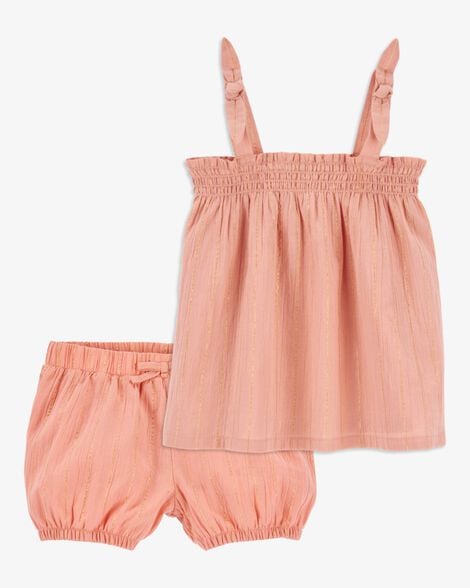 Product image 1 of Toddler 2-Piece Boho Chic Gauze Tank & Pull-On Woven Shorts Set - Orange