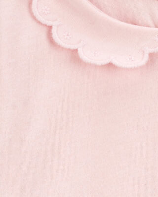 Product image 2 of Baby Scalloped Collar Short-Sleeve Bodysuit - Pink