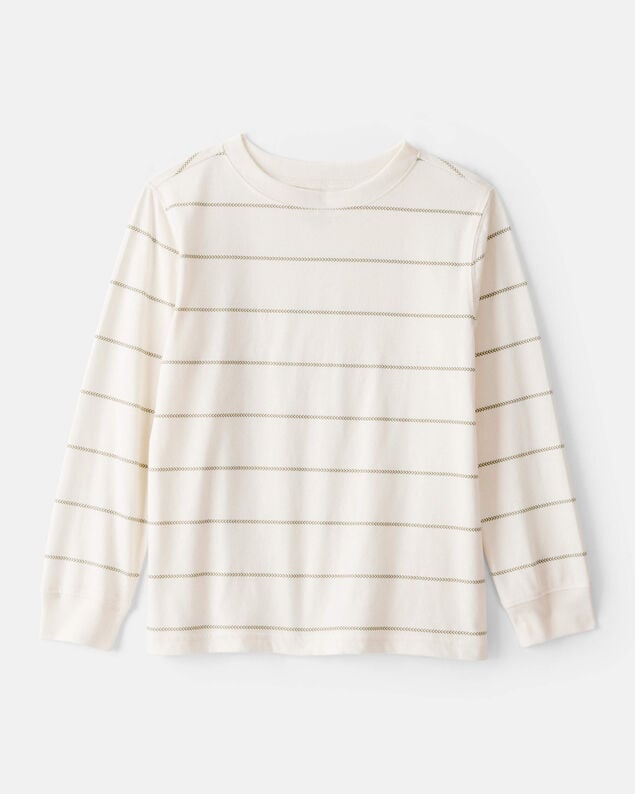 Product image 1 of Boys Striped Long-Sleeve Tee - Ivory