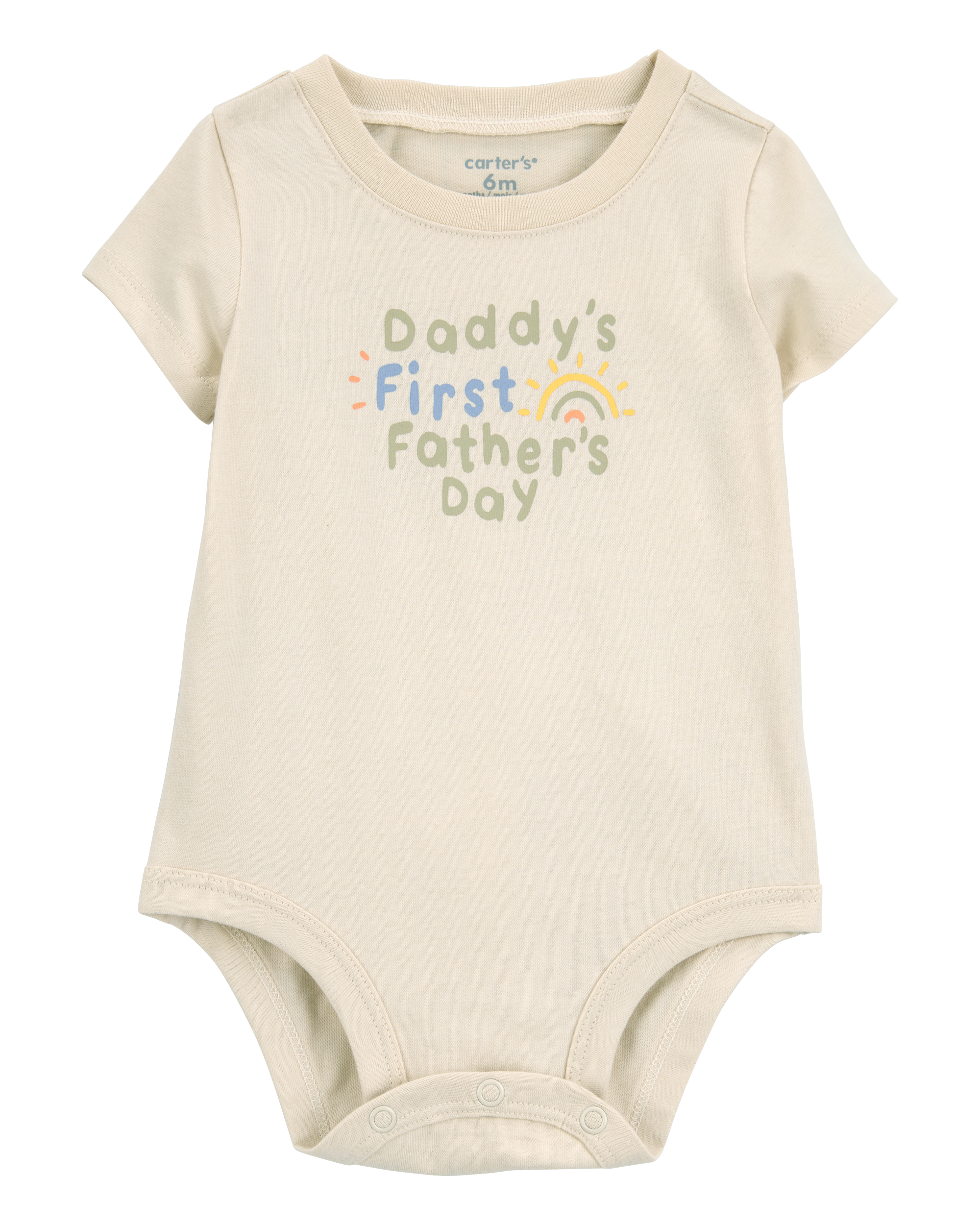 Baby 1st Father's Day Short-Sleeve Bodysuit - Ivory