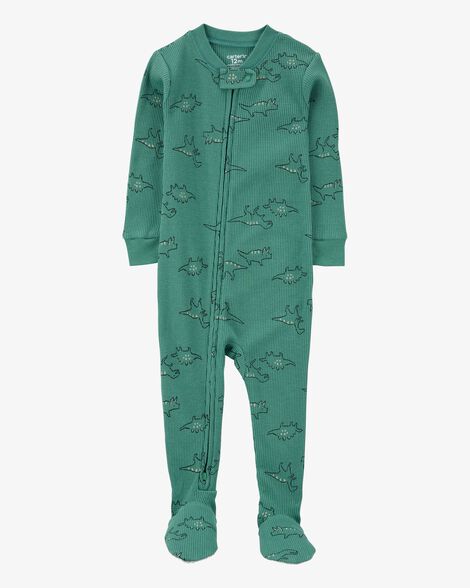  Product image 1 of Baby Boy 1-Piece Dinosaur Print Waffle Knit Footie Pajamas