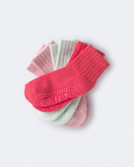 Toddler Girl 3-Pack No-Slip Ankle Socks - Pink/Blue
