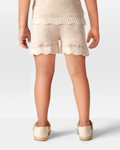  Product image 3 of Toddler Crotchet Knit Shorts - Ivory
