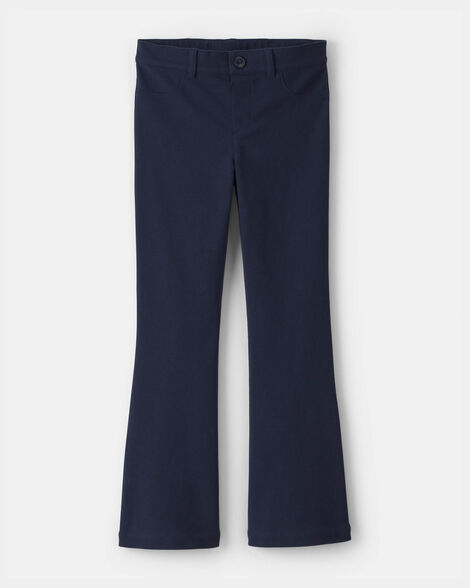 Girls Uniform Ponte Flare Pants - Navy