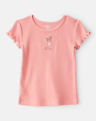 Toddler Girl Polka Dot Short-Sleeve Top - Pink