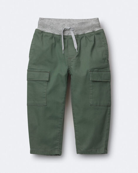 Toddler Boy Cargo Pant - Olive/Heather Grey
