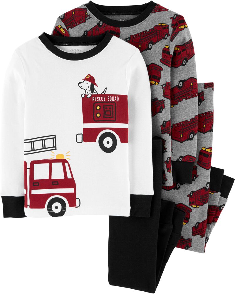 4 Piece Firetruck Snug Fit Cotton Pjs Carters Com