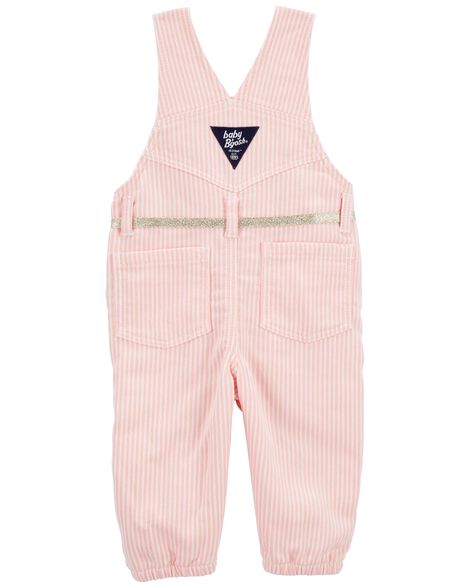  Product image 2 of Baby Stretchy Hickory Stripe Overalls