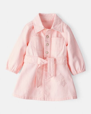 Baby Girl Cotton Cargo Joggers - Pink