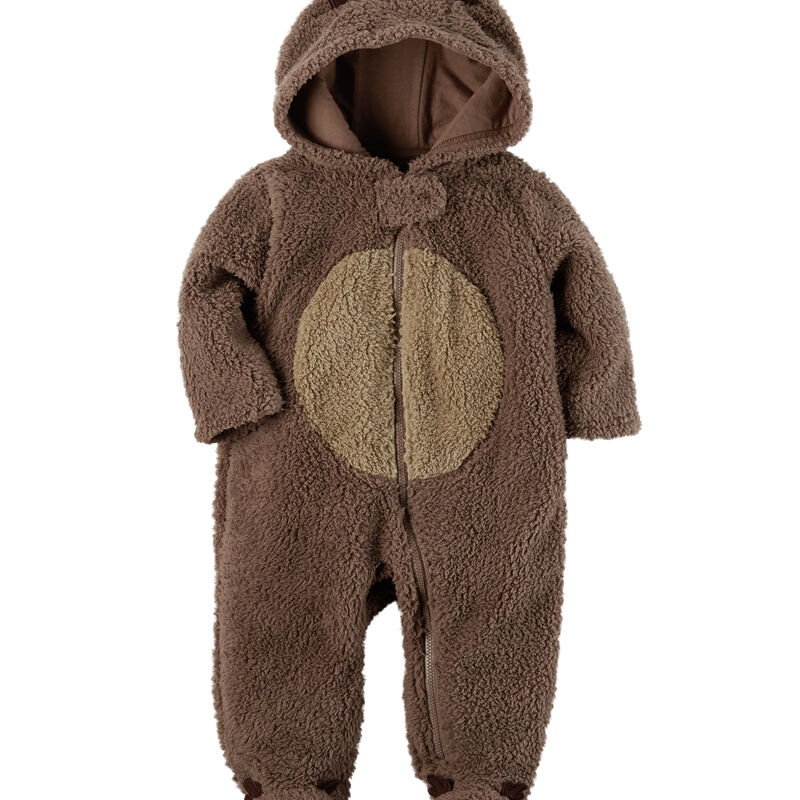 Hooded Sherpa Reindeer Jumpsuit Carters Com