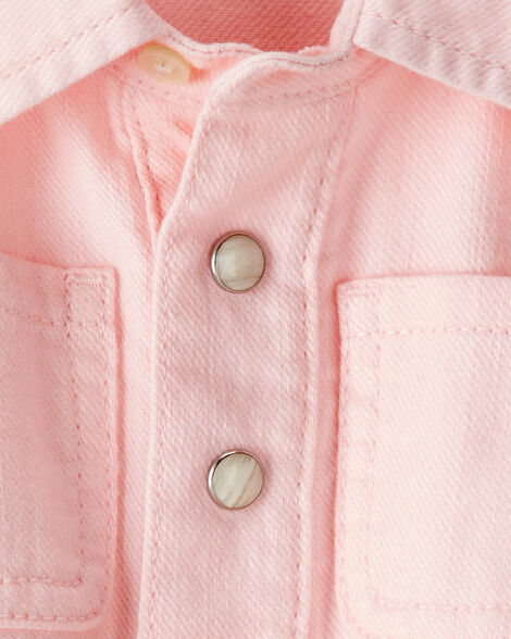 Product image 4 of Baby Girl Embroidered Cotton Long-Sleeve Dress - Pink