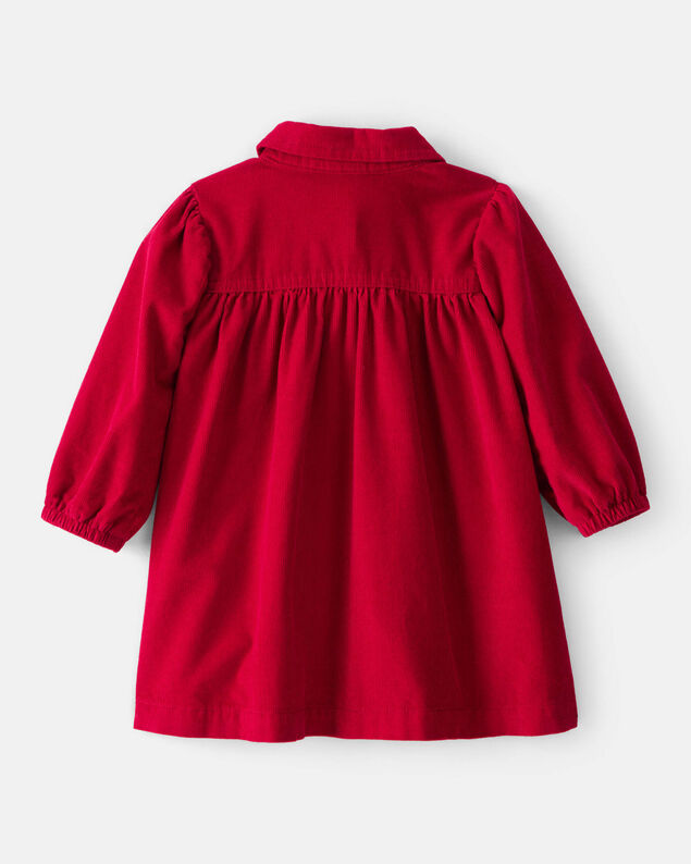 Product image 2 of Baby Girl Corduroy Long-Sleeve Dress - Red