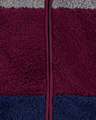Product image 2 of Kid Colorblock Fleece Knit Jacket - Red