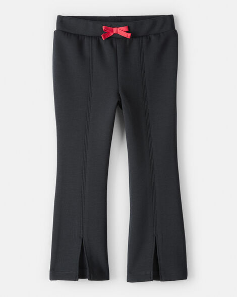 toddler girl pull-on flare pants - black
