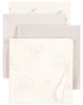 Baby 4-Pack Elephant Receiving Blankets