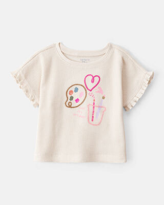 Product image 1 of Baby Girl Arts & Crafts Short-Sleeve Top - White