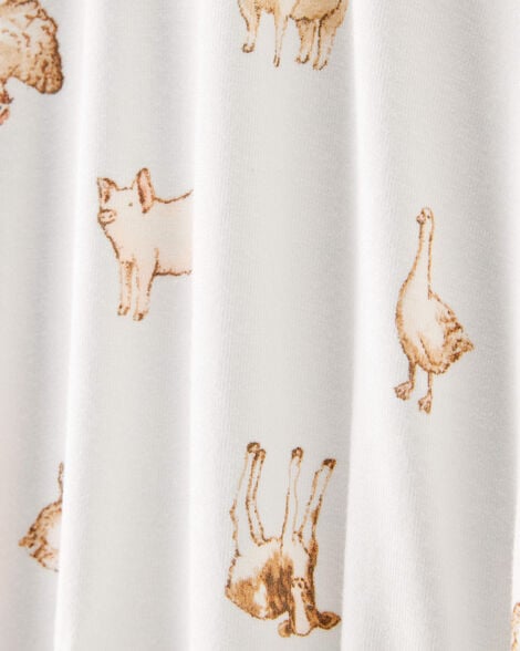  Product image 2 of Baby Farm Animals Print PurelySoft Footie 1-Piece Pajamas - Ivory