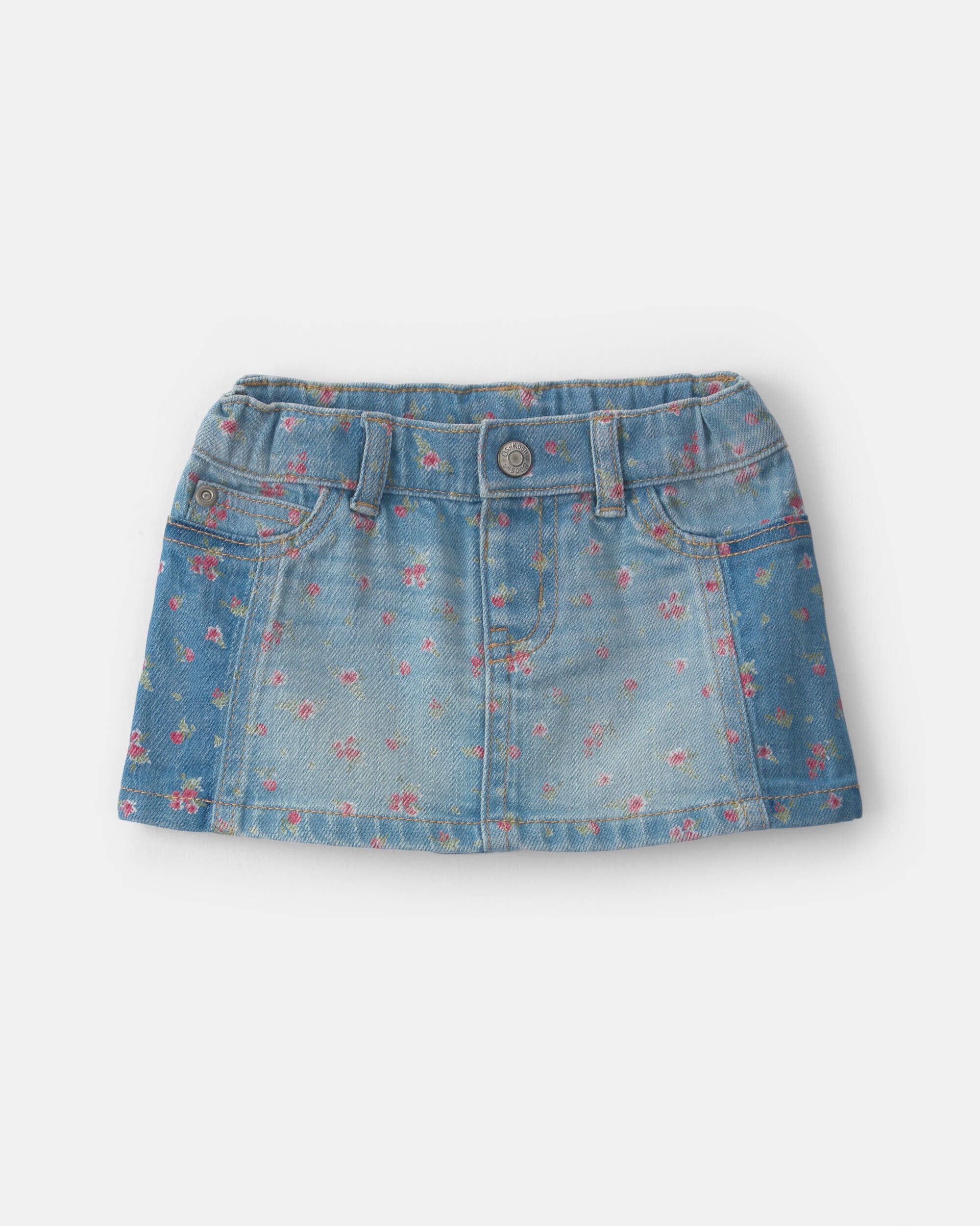OshKosh Bgosh Baby Girl Floral Denim Skirt - Light Wash 12M Light Wash 34$