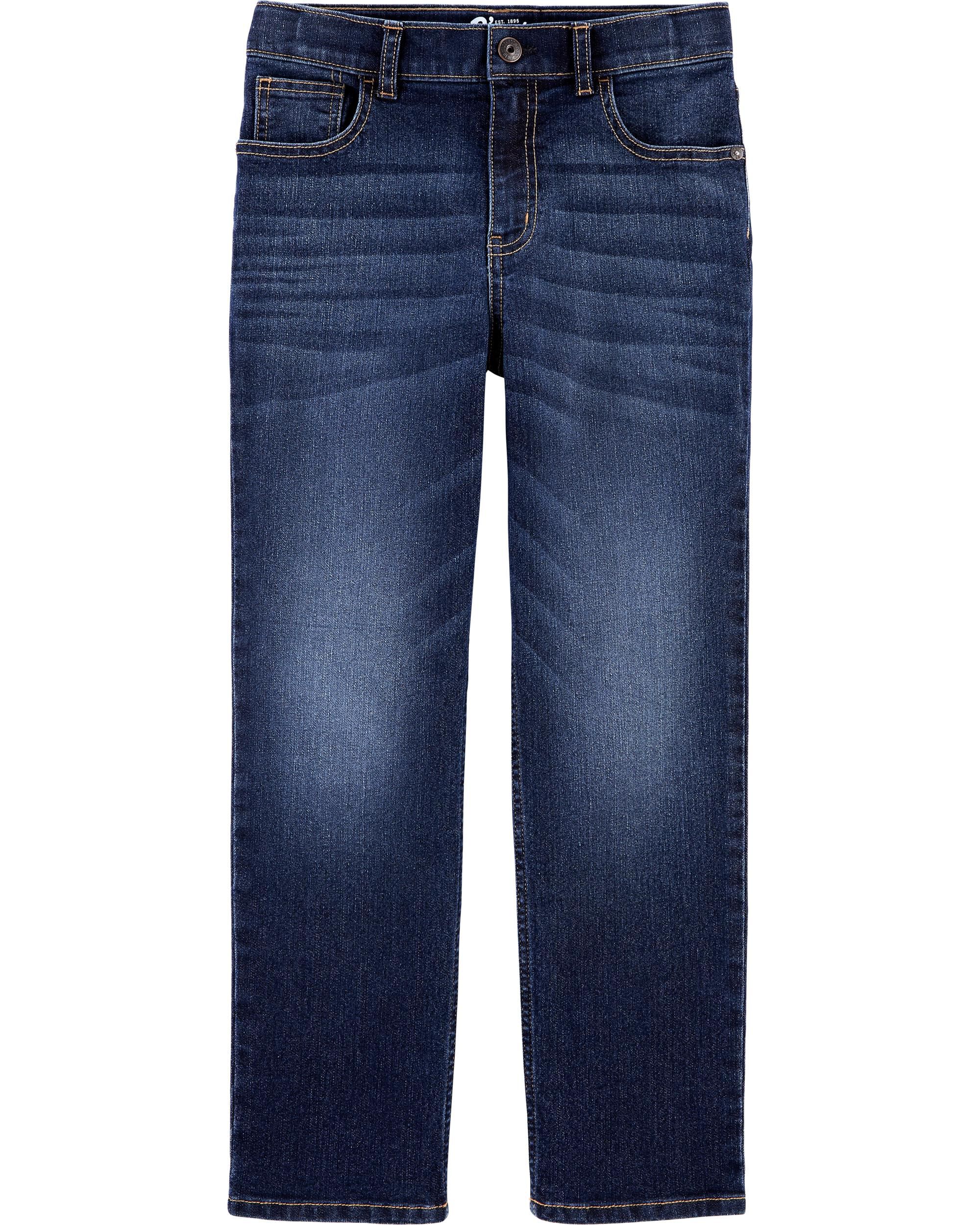 Kid Dark Wash Husky-Fit Straight-Leg Jeans