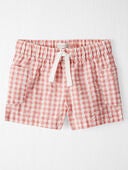 Pink Gingham - Toddler Gingham Shorts Made With Organic Cotton, Selected