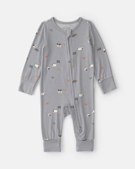 baby halloween purelysoft™ 2-way zip sleep & play pajamas - grey