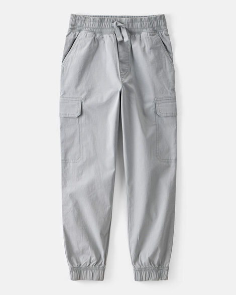 boys cotton fashion cargo pants - grey