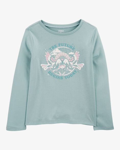 Product image 1 of Kid The Future Begins Today Long-Sleeve Graphic Tee - Green