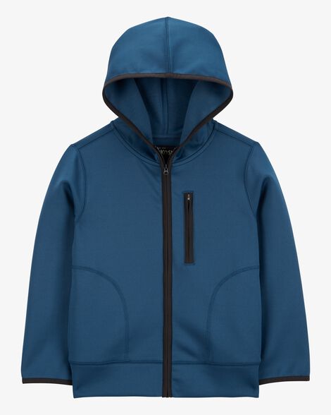  Product image 1 of Kid Stretch Tech Zip-Up Hooded Jacket - Blue