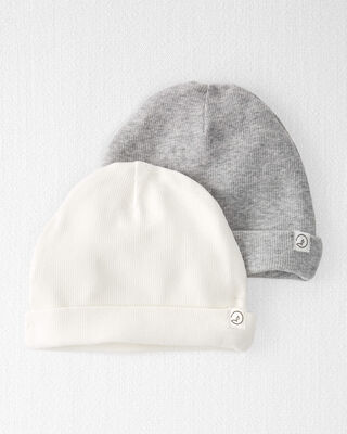 Product image 1 of Baby 2-Pack Organic Cotton Rib Caps
