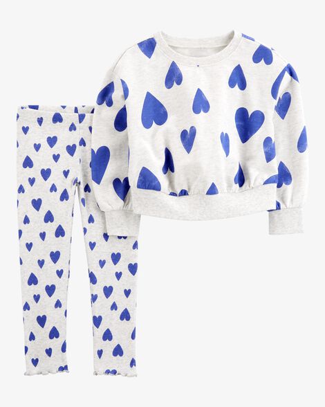  Product image 1 of Toddler 2-Piece Heart Sweatshirt & Pant Set