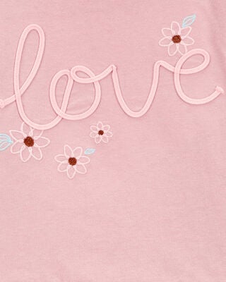 Product image 2 of Toddler Love Long-Sleeve Peplum Top - Pink