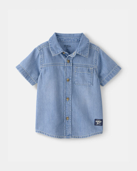 Baby Boy Denim Button-Down Shirt - Blue