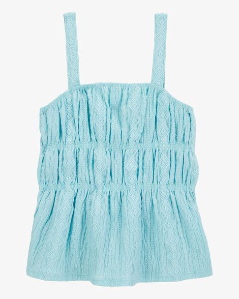  Product image 1 of Kid Ruched Textured Tank - Blue