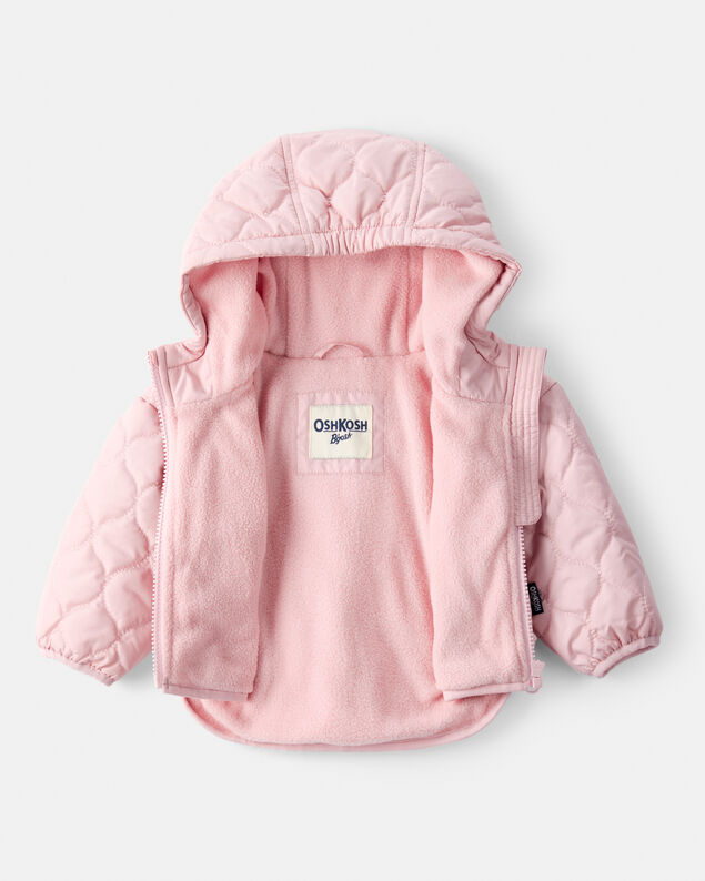 Product image 2 of Baby Girl Quilted Long-Sleeve Midweight Jacket - Pink