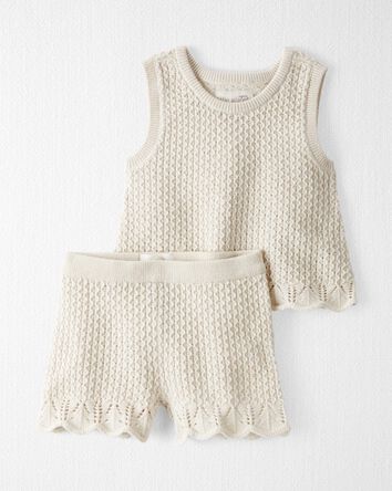 Baby 2-Piece Organic Cotton Crochet Knit Set