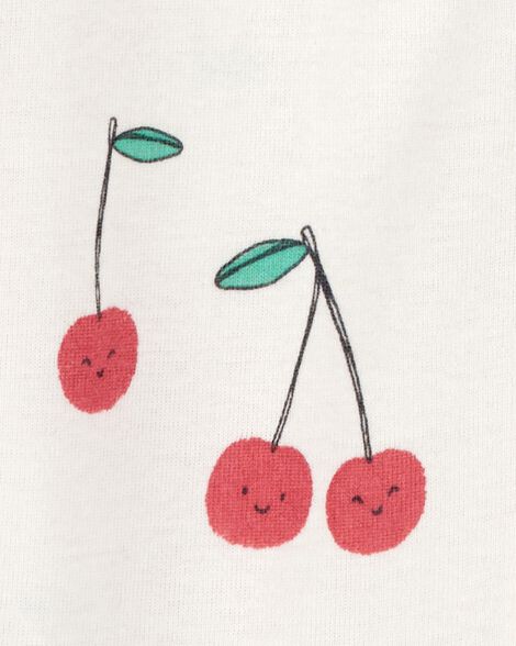 Toddler 1-Piece Cherry Print 100% Snug Fit Cotton Footie Pajamas
