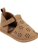 Brown - Baby Flower T-Strap Sandals, Selected