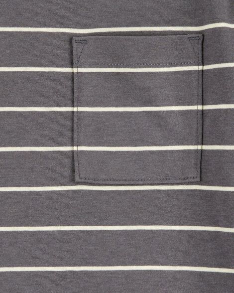  Product image 2 of Kid Striped Short-Sleeve Pocket Tee - Grey