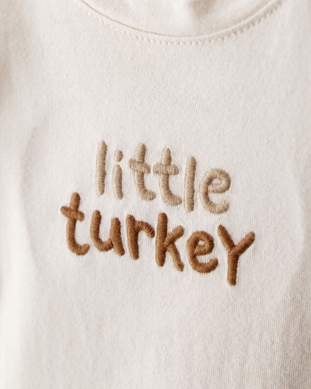 Product image 2 of Baby Little Turkey Cotton Long-Sleeve Graphic Bodysuit - White